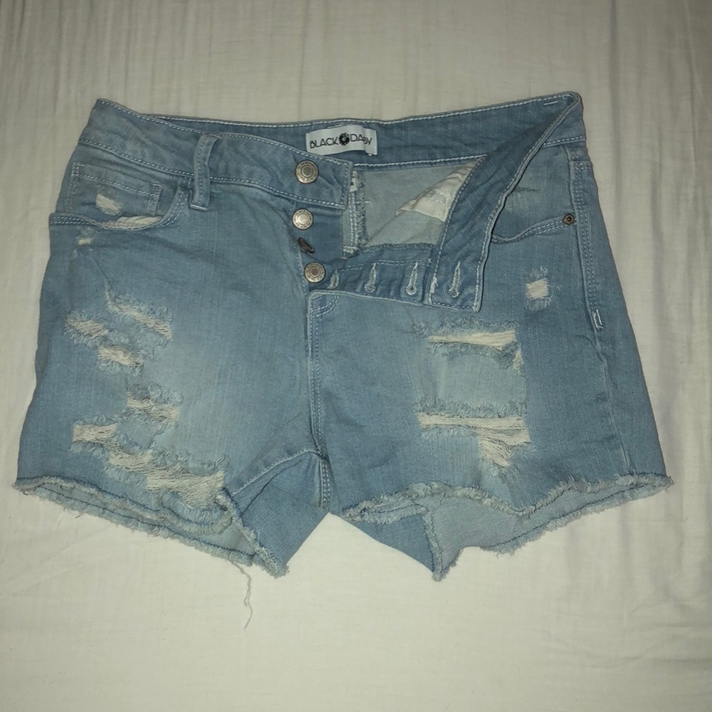 Light washed jean shorts